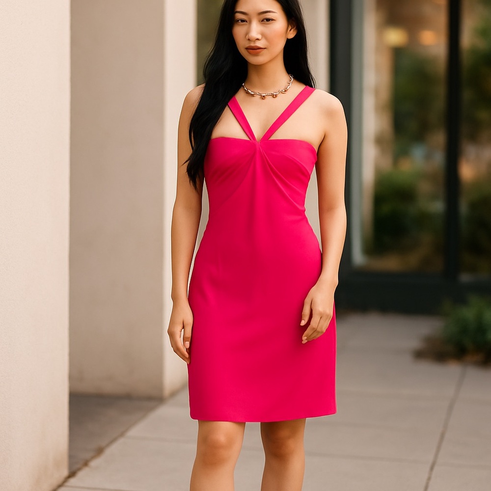Laundry By Shelli Segal Vintage pink strappy dress size 10